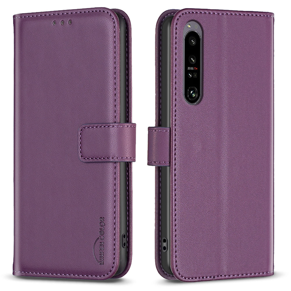 BINFEN COLOR BF17 For Sony Xperia 1 VI Magnetic Phone Case Leather Flip Stand Cover