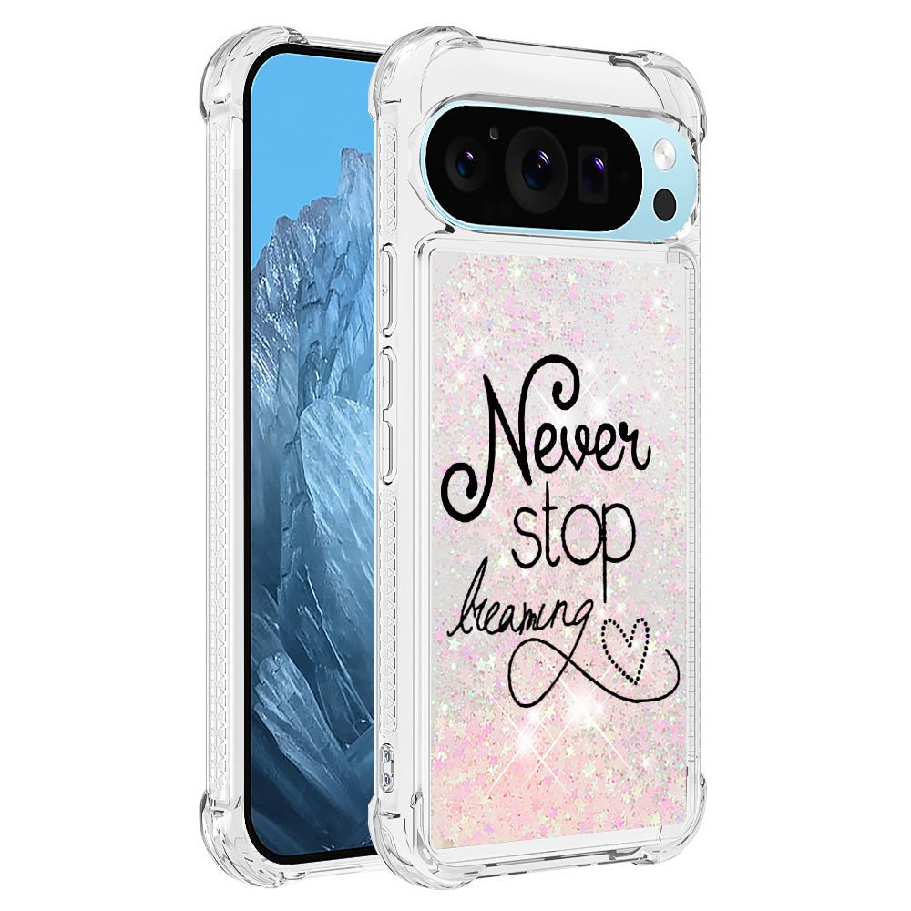 YB Quicksand Series-2 For Google Pixel 9 Case Liquid Glitter Sequins TPU Cover Pattern Printing
