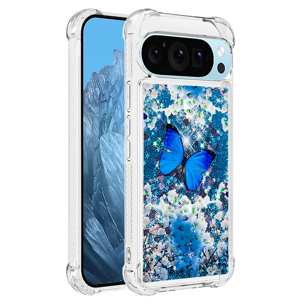 YB Quicksand Series-2 For Google Pixel 9 Case Liquid Glitter Sequins TPU Cover Pattern Printing