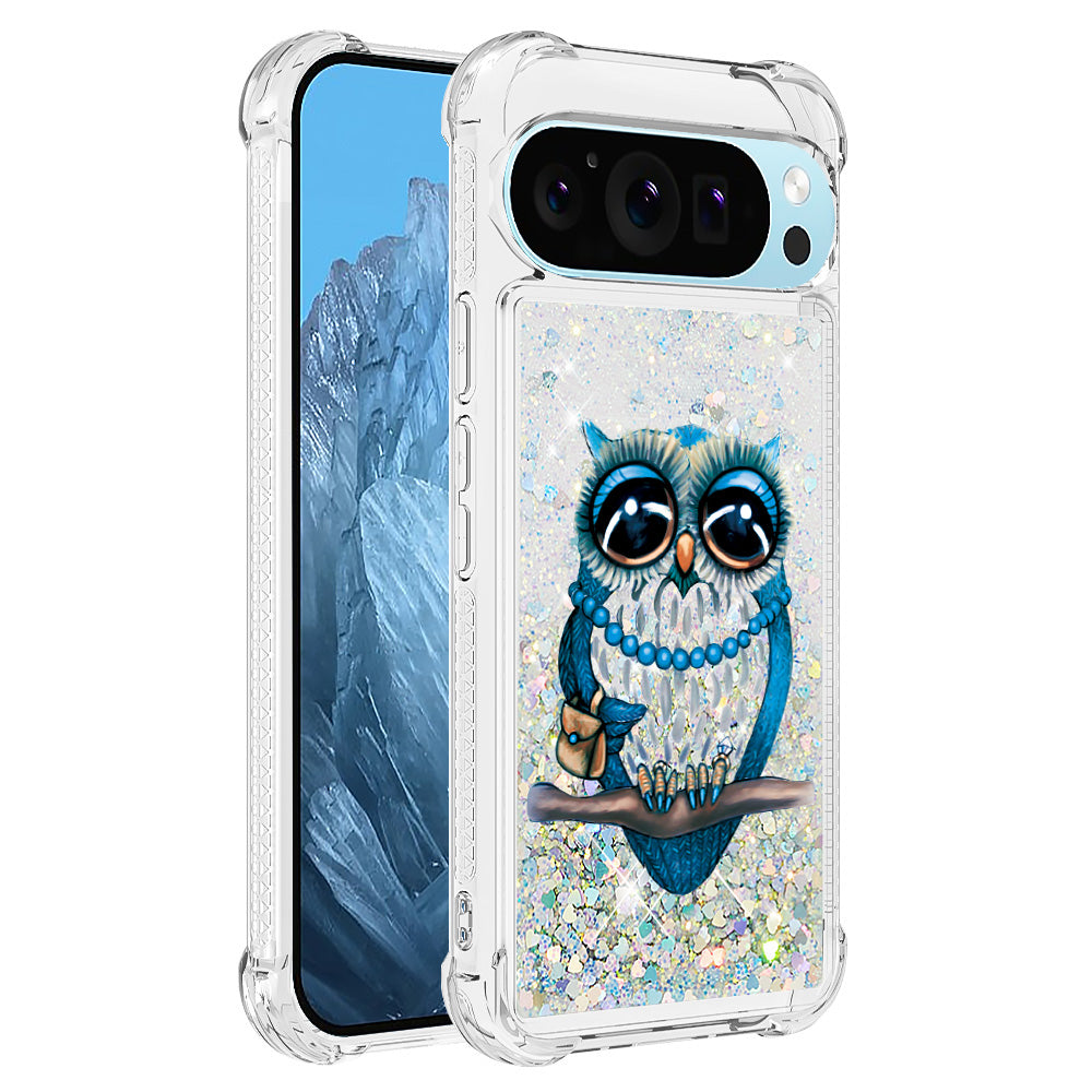 YB Quicksand Series-2 For Google Pixel 9 Case Liquid Glitter Sequins TPU Cover Pattern Printing