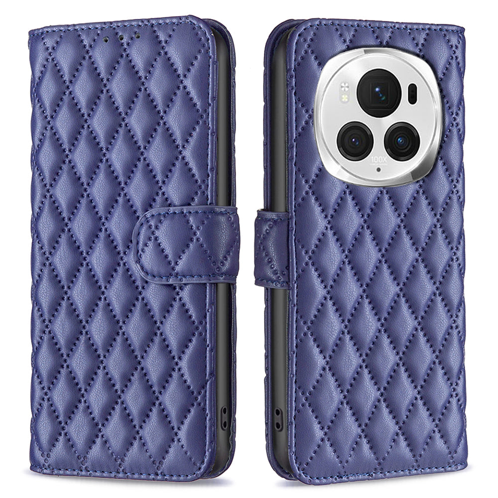 BINFEN COLOR BF Style-14 For Honor Magic6 Pro 5G Case PU Leather Matte Surface Phone Stand Cover