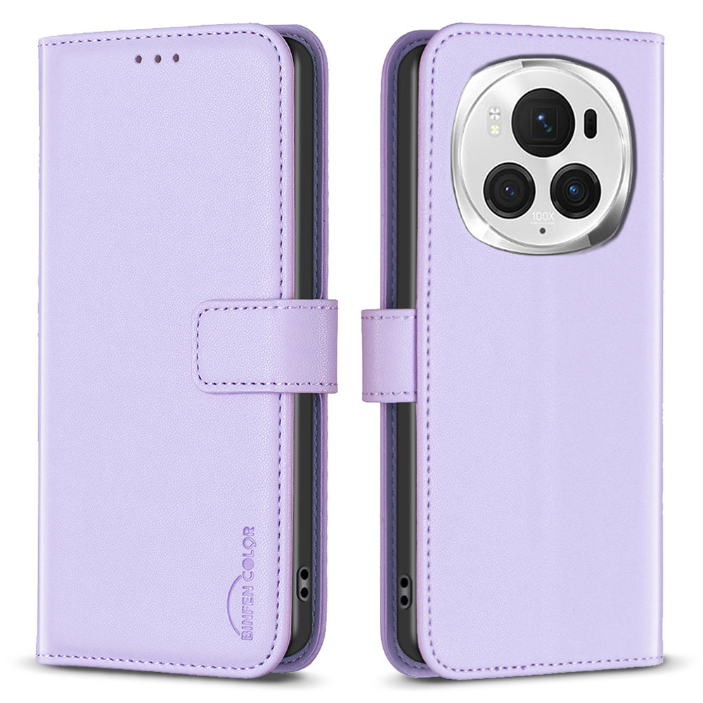 BINFEN COLOR BF17 For Honor Magic6 Pro 5G Case PU Leather+TPU Magnetic Phone Cover