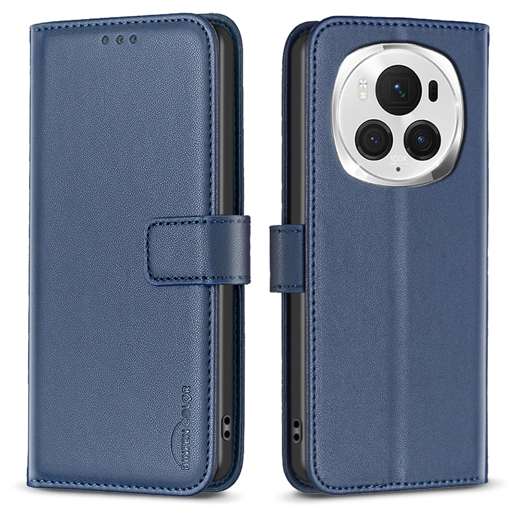 BINFEN COLOR BF17 For Honor Magic6 Pro 5G Case PU Leather+TPU Magnetic Phone Cover
