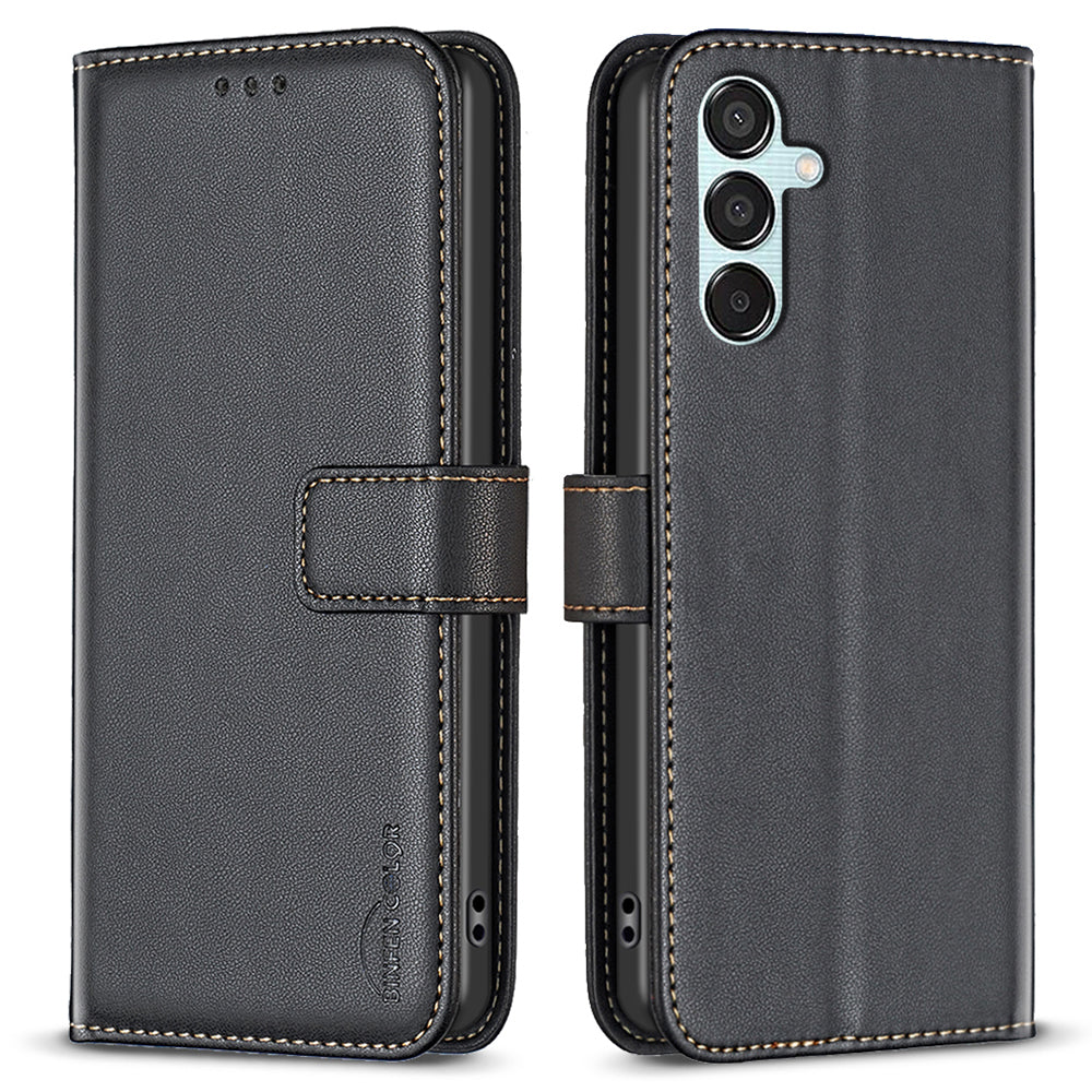 BINFEN COLOR BF17 For Samsung Galaxy M15 5G Case Magnetic Closing Drop-proof Phone Wallet Cover