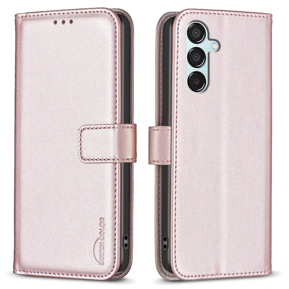 BINFEN COLOR BF17 For Samsung Galaxy M15 5G Case Magnetic Closing Drop-proof Phone Wallet Cover