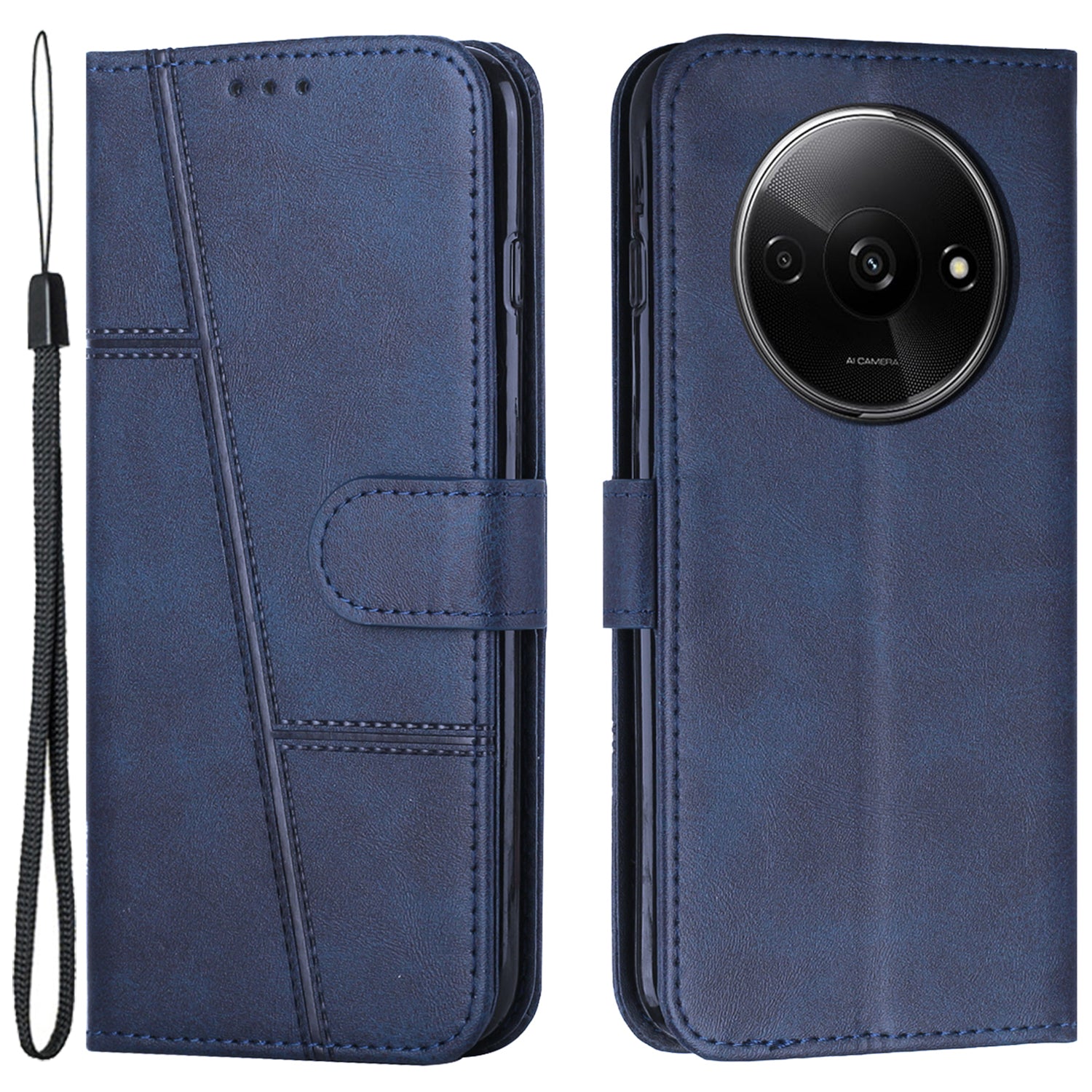 For Xiaomi Redmi A3 / Poco C61 4G Case Calf Texture Leather Wallet Phone Cover with Folio Stand