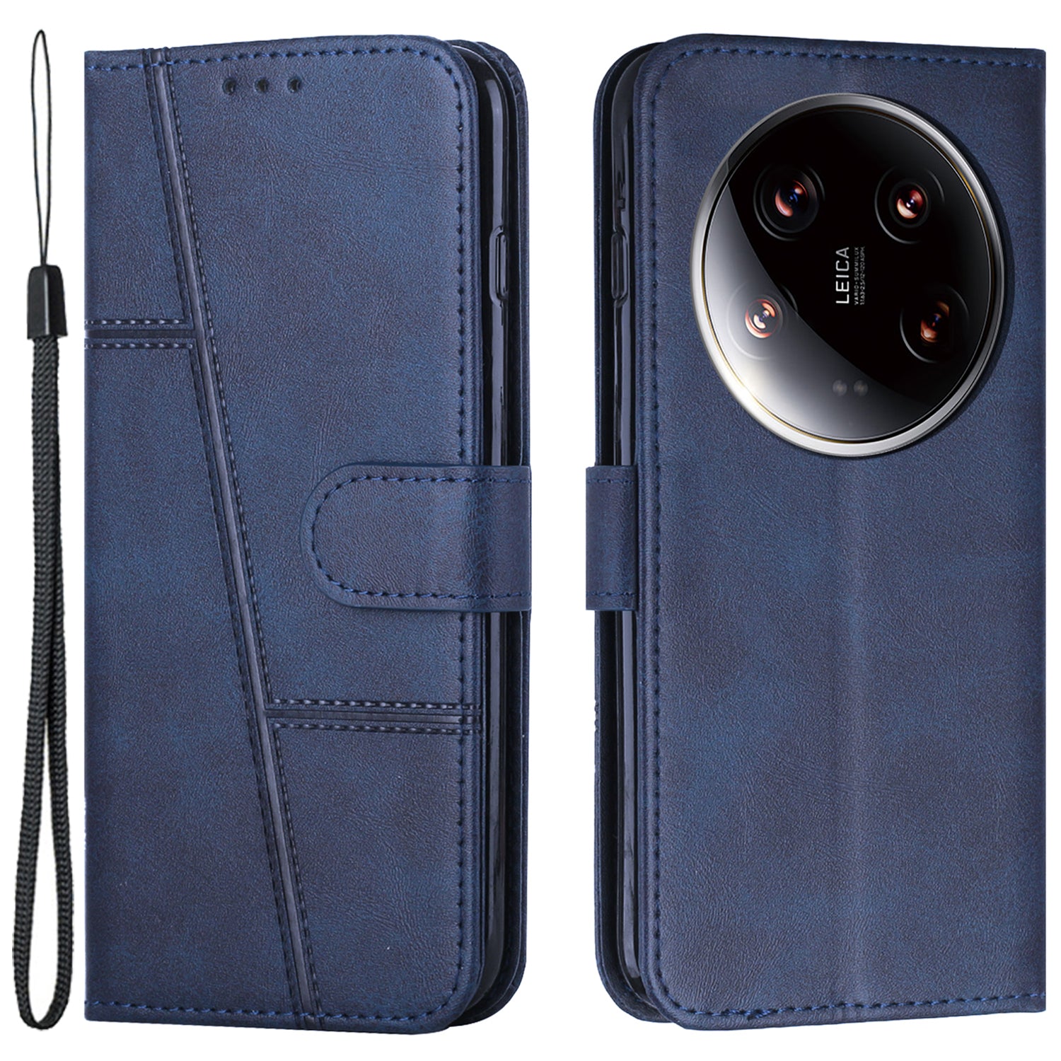 For Xiaomi 14 Ultra Case Viewing Stand Flip Leather Phone Cover with Strap