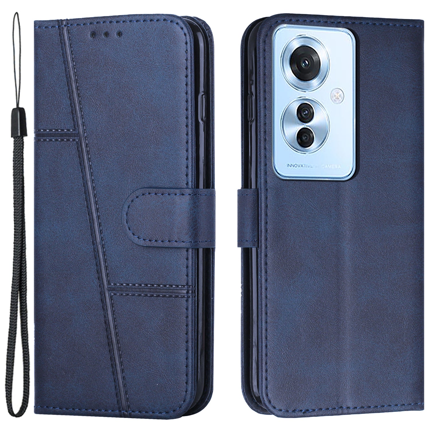 For Oppo Reno11 F 5G / F25 Pro 5G Case PU Leather Calf Texture Phone Cover with 3 Card Holder