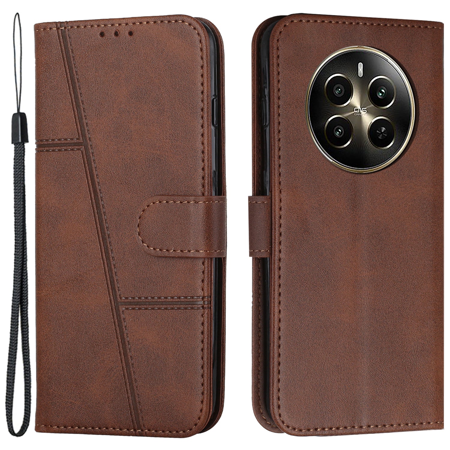 For Realme 12 Pro 5G / 12 Pro+ 5G Case PU Leather Flip Book Stand Protective Phone Cover