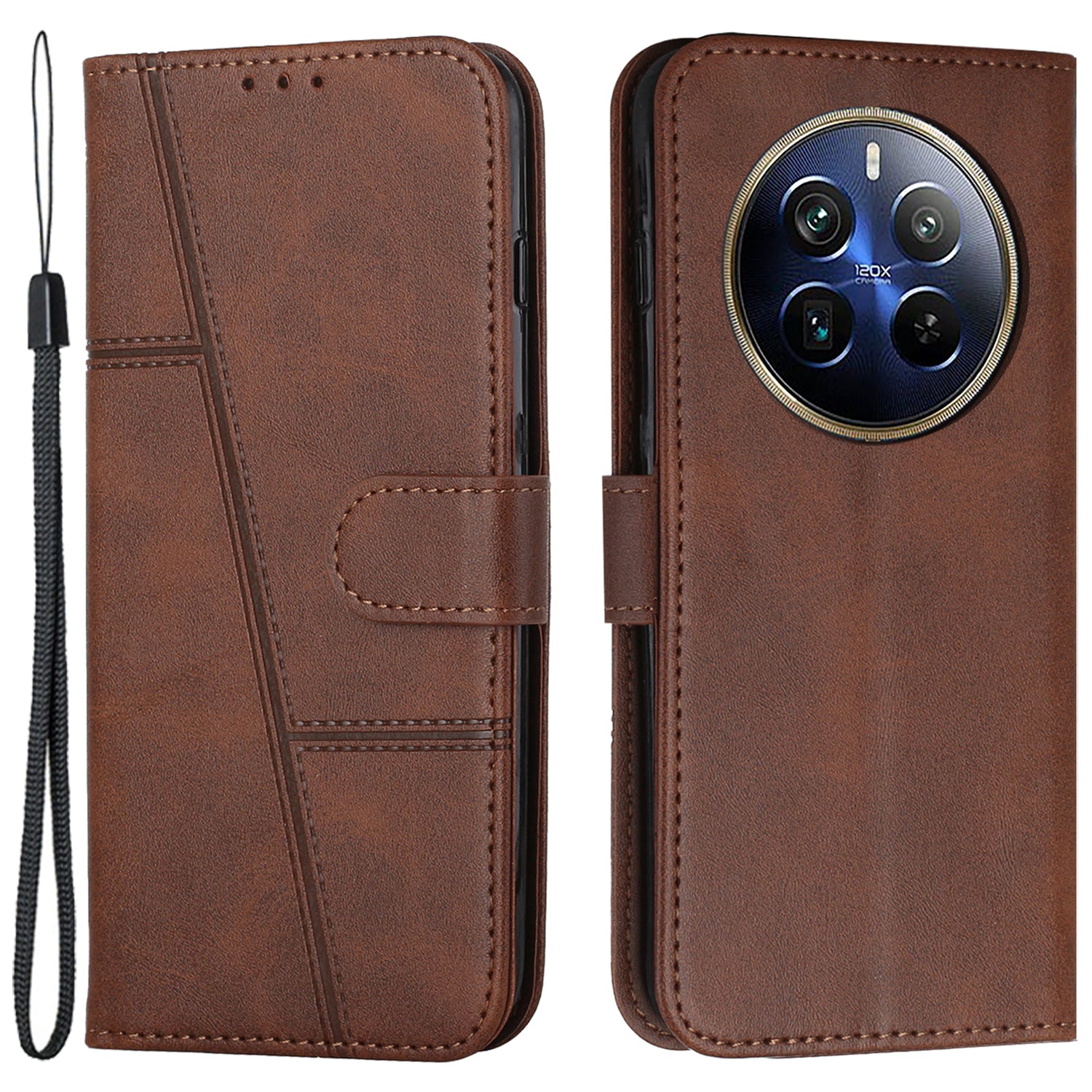 For Transsion Tecno Spark 20 Pro+ Case PU Leather Calf Texture Phone Cover with Stand Card Slots