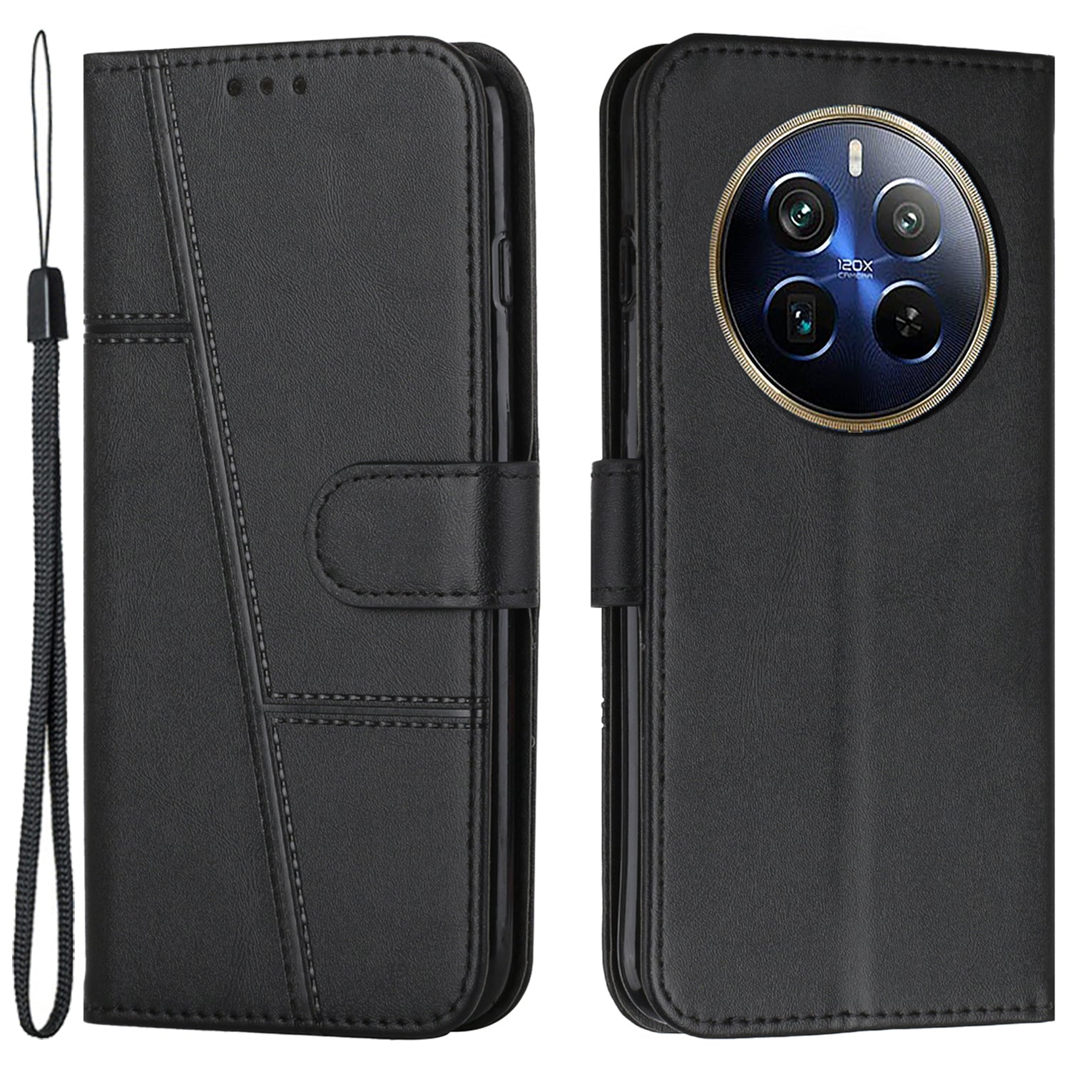 For Transsion Tecno Spark 20 Pro+ Case PU Leather Calf Texture Phone Cover with Stand Card Slots