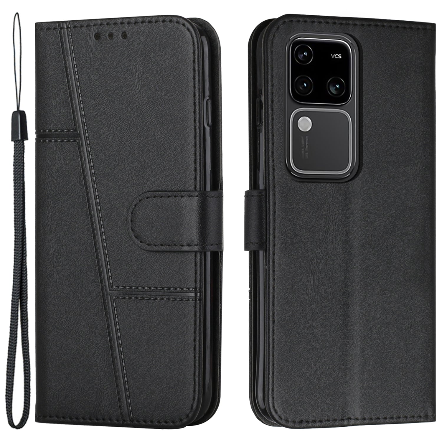 For vivo S18 5G / S18 Pro 5G / V30 5G / V30 Pro 5G Case PU Leather Stand View Shockproof Phone Cover