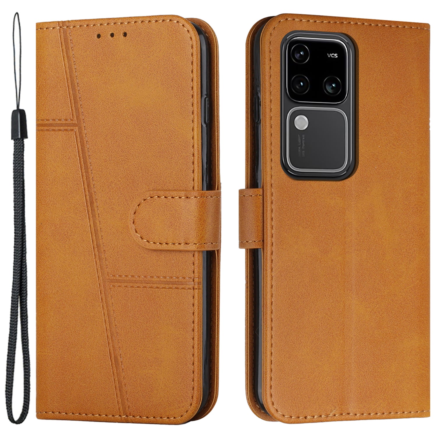 For vivo S18 5G / S18 Pro 5G / V30 5G / V30 Pro 5G Case PU Leather Stand View Shockproof Phone Cover