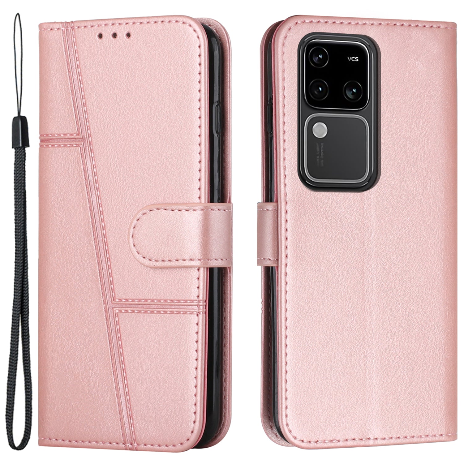 For vivo S18 5G / S18 Pro 5G / V30 5G / V30 Pro 5G Case PU Leather Stand View Shockproof Phone Cover