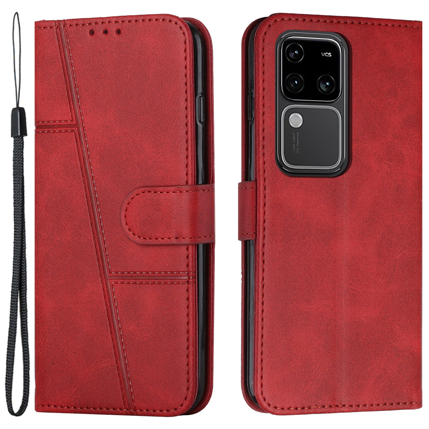 For vivo S18 5G / S18 Pro 5G / V30 5G / V30 Pro 5G Case PU Leather Stand View Shockproof Phone Cover