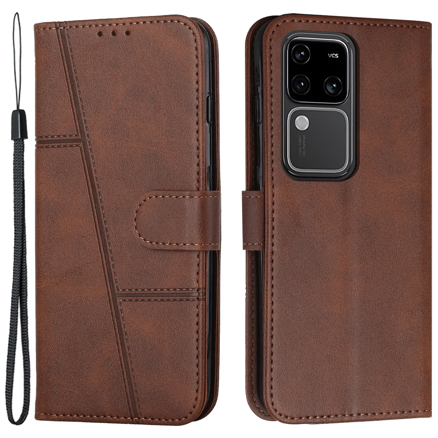 For vivo S18 5G / S18 Pro 5G / V30 5G / V30 Pro 5G Case PU Leather Stand View Shockproof Phone Cover