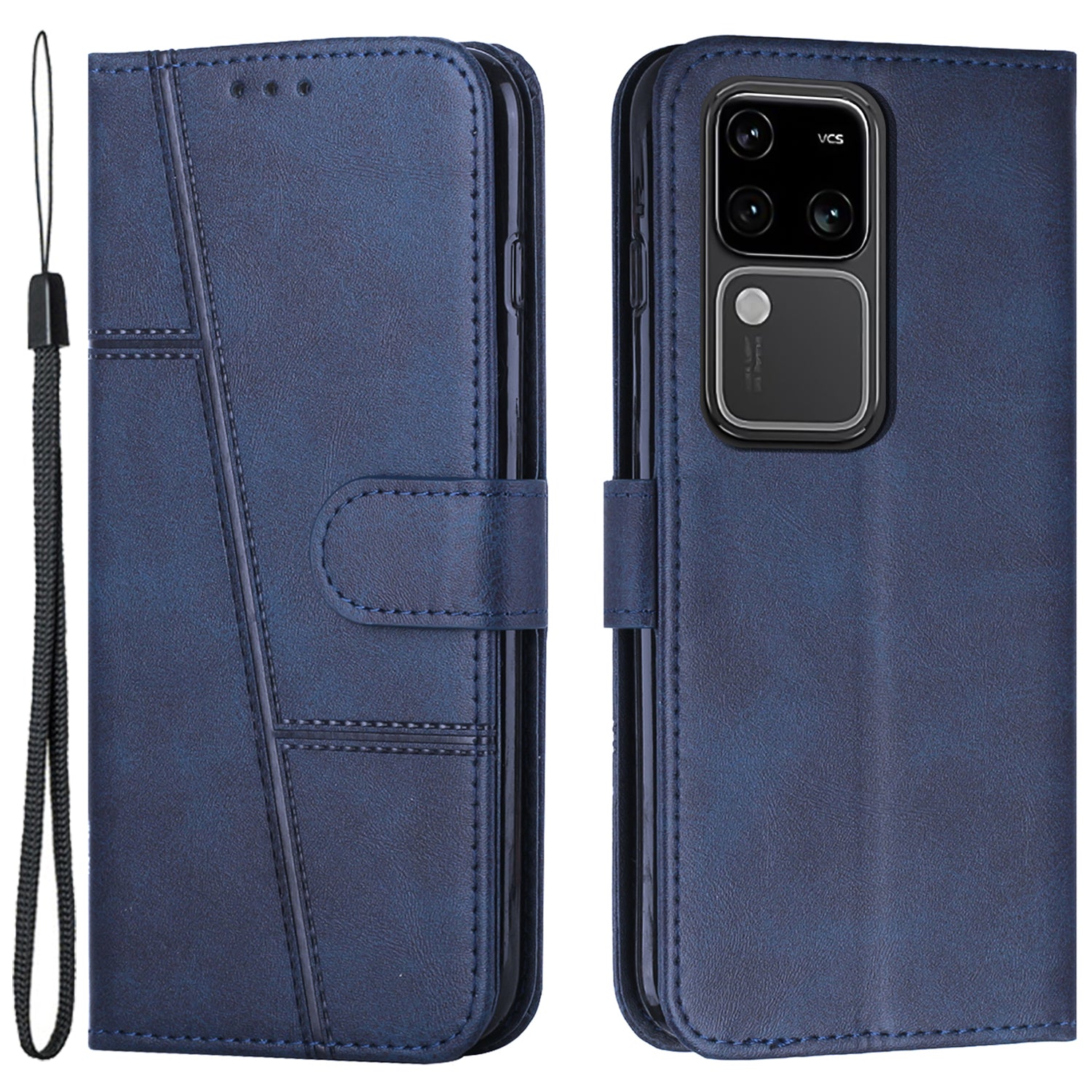 For vivo S18 5G / S18 Pro 5G / V30 5G / V30 Pro 5G Case PU Leather Stand View Shockproof Phone Cover