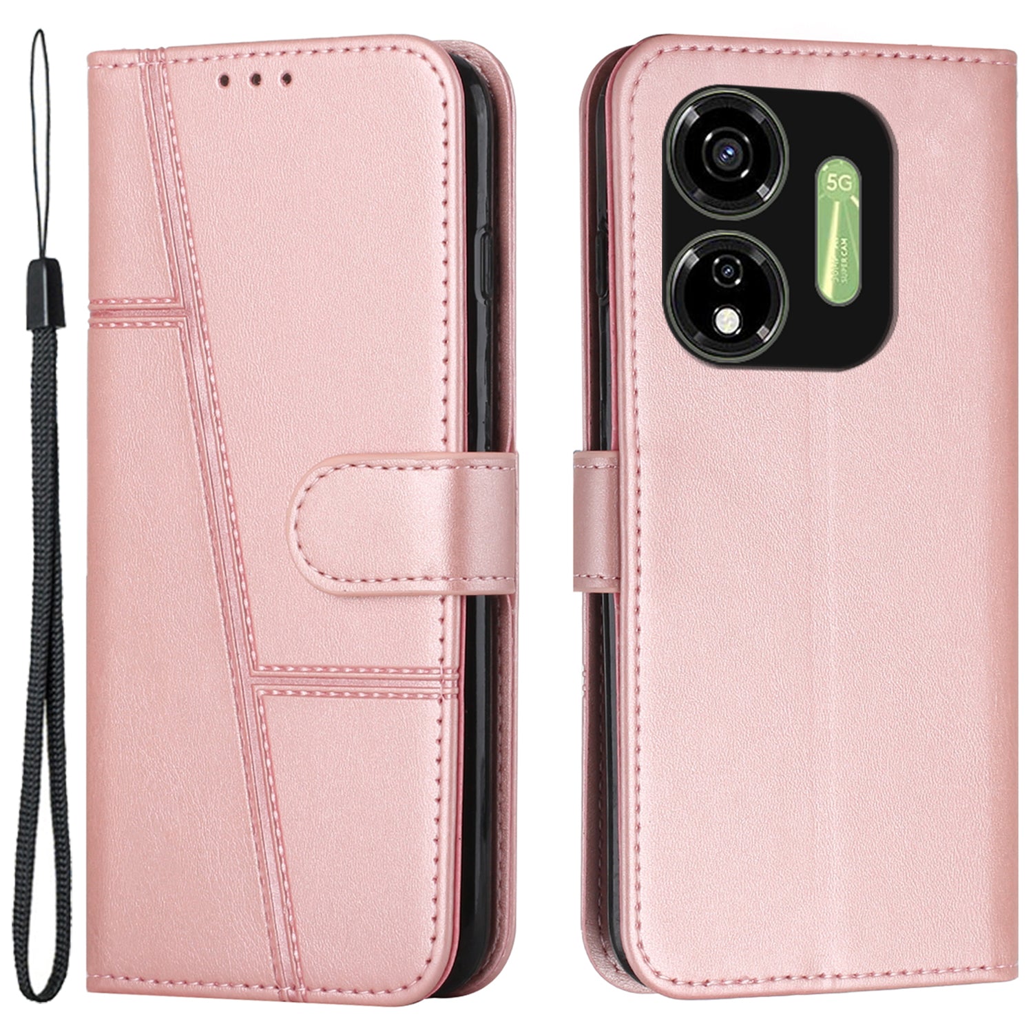 For Transsion itel P55 5G P661N Case Calf Texture PU Leather Stand Function Phone Cover