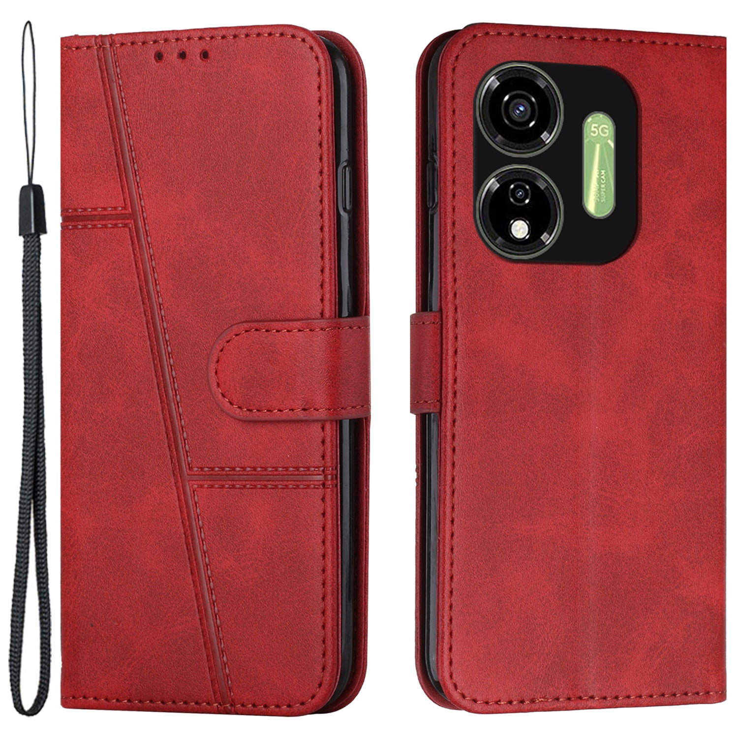 For Transsion itel P55 5G P661N Case Calf Texture PU Leather Stand Function Phone Cover