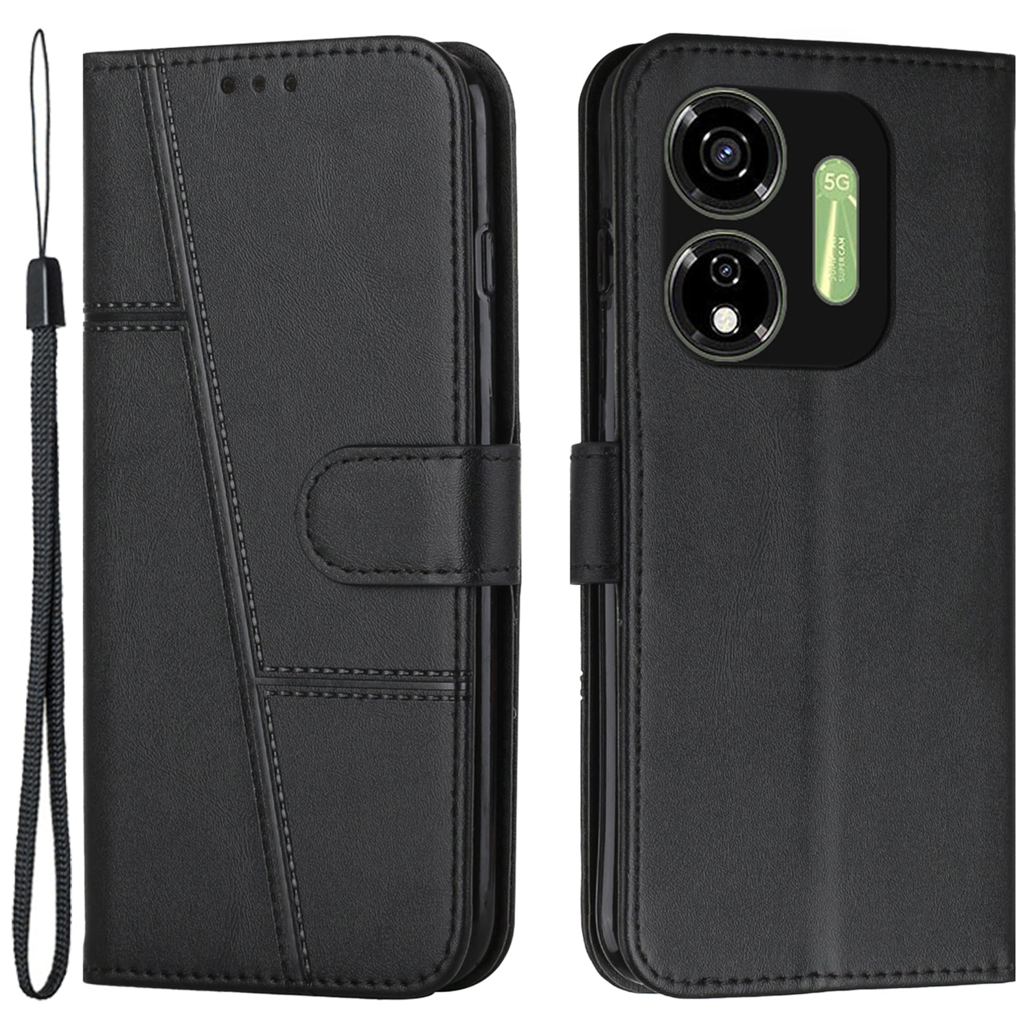 For Transsion itel P55 5G P661N Case Calf Texture PU Leather Stand Function Phone Cover