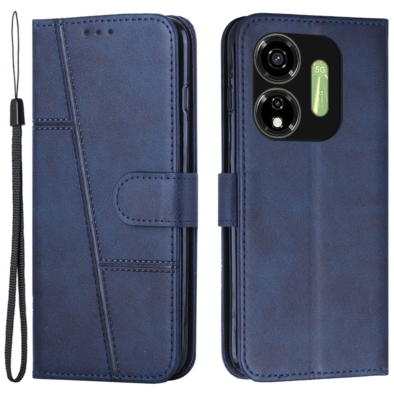 For Transsion itel P55 5G P661N Case Calf Texture PU Leather Stand Function Phone Cover