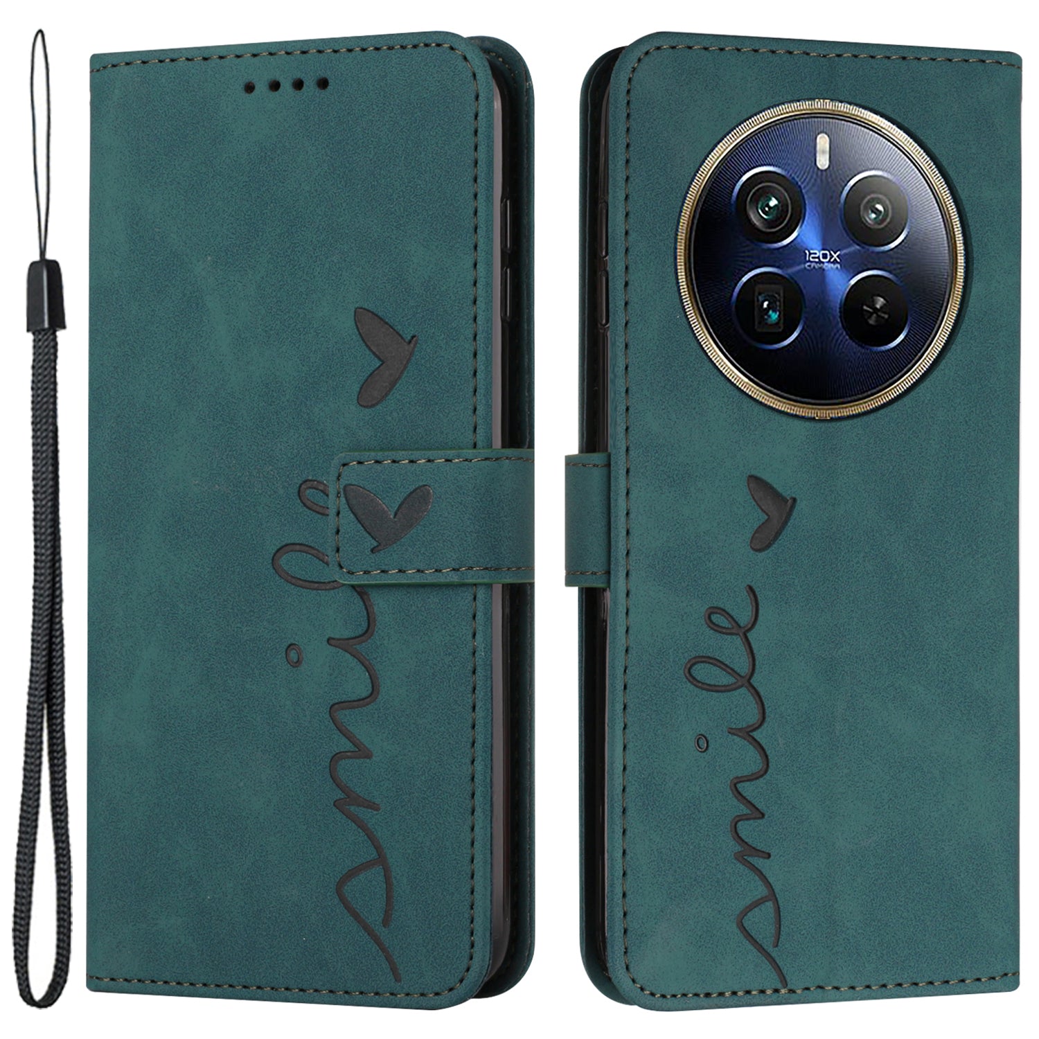 For Realme 12 Pro 5G / 12 Pro+ 5G Case Love Heart PU Leather Flip Wallet Flip Phone Cover