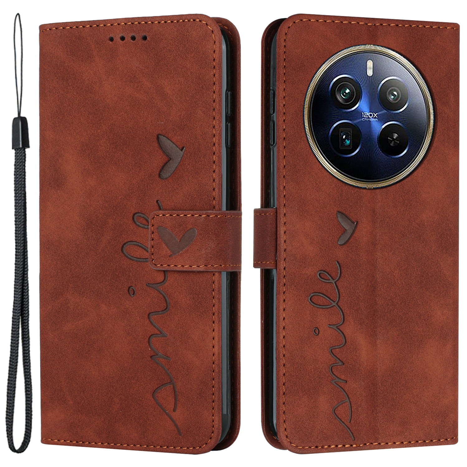 For Realme 12 Pro 5G / 12 Pro+ 5G Case Love Heart PU Leather Flip Wallet Flip Phone Cover