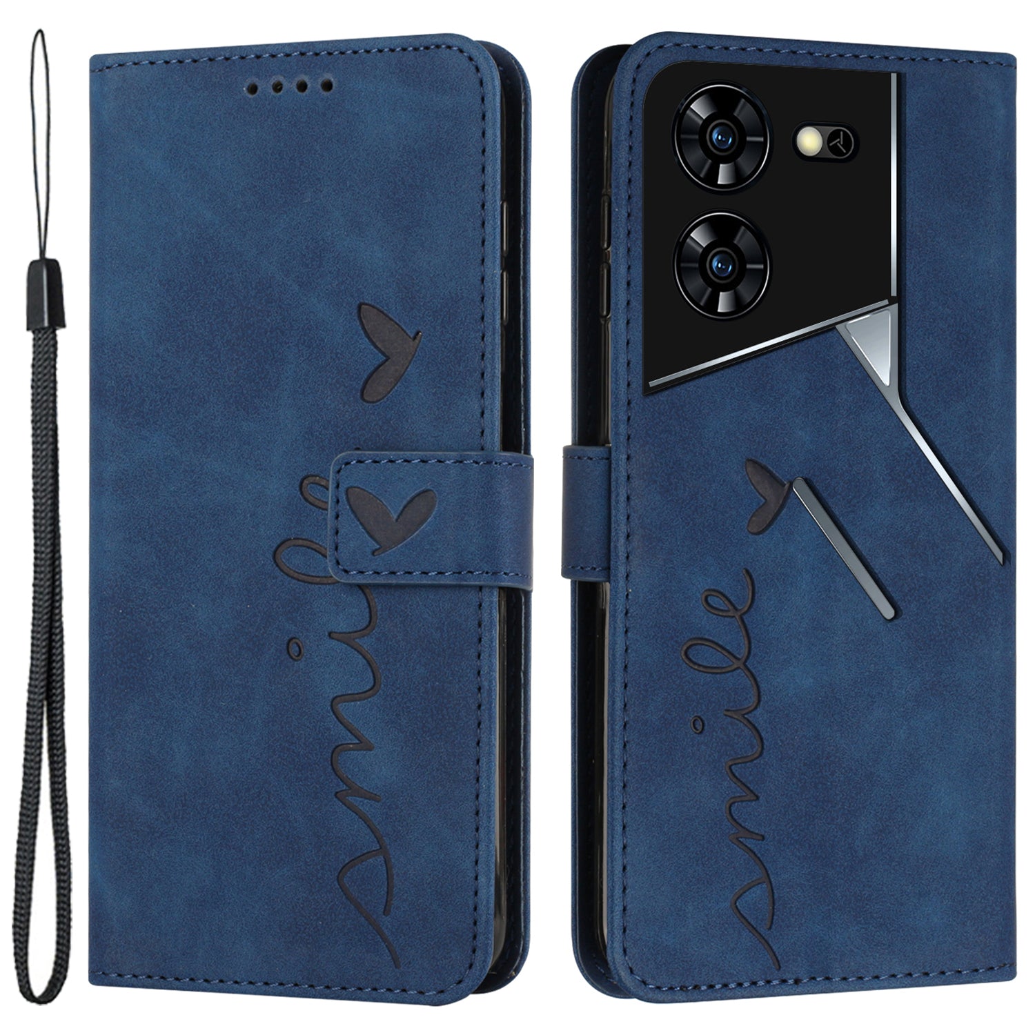 For Transsion Tecno Pova 5 Pro 5G Case with Card Holder PU Leather Imprinted Heart Flip Phone Cover
