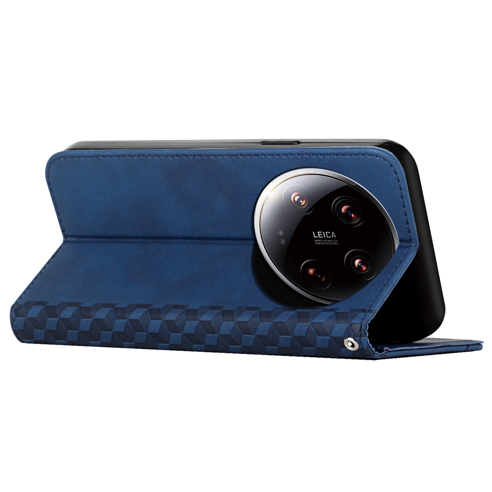 For Xiaomi 14 Ultra Case Magnetic Closure PU Leather Rhombus Phone Cover