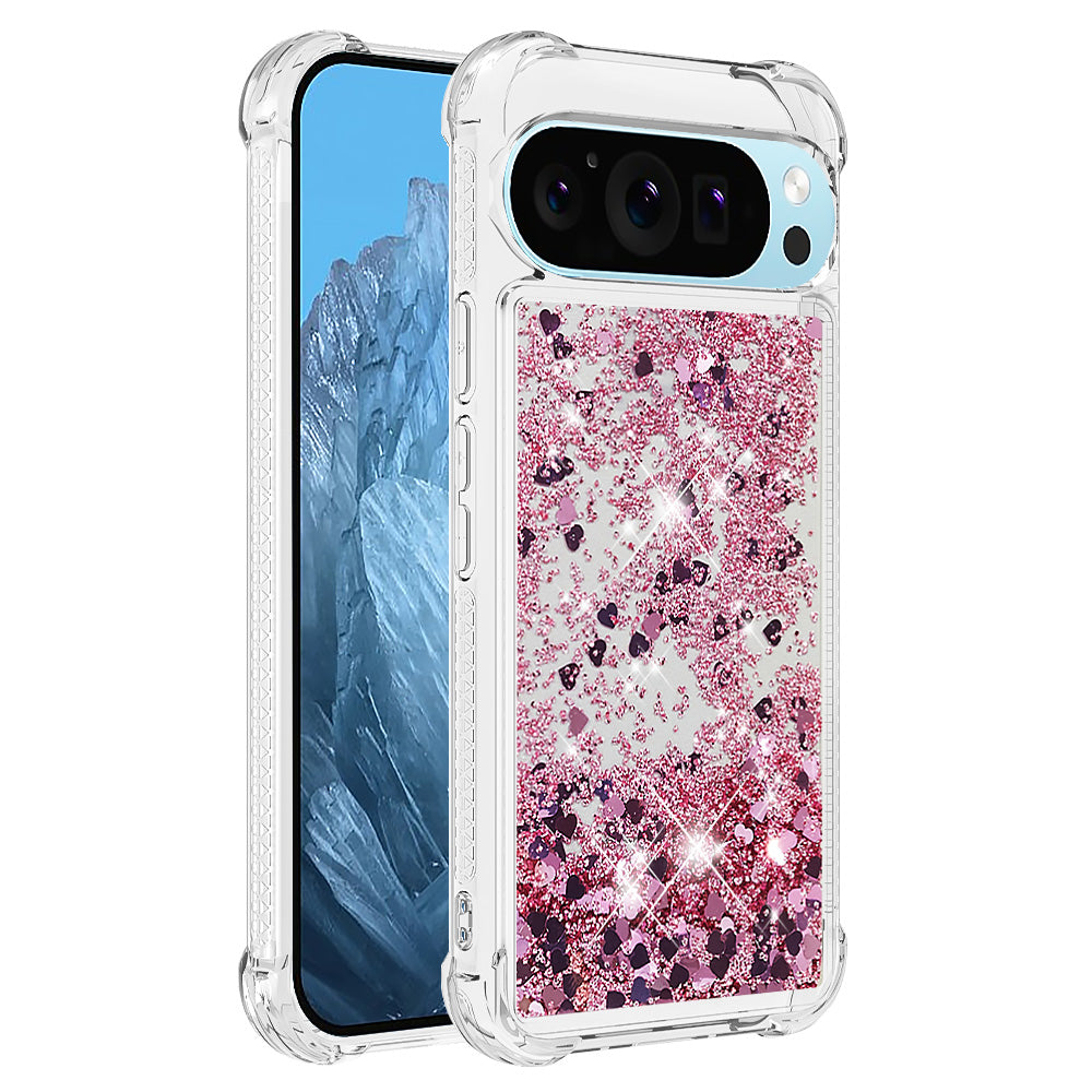 YB Quicksand Series-1 For Google Pixel 9 Case Sequins Liquid Protective TPU Phone Cover