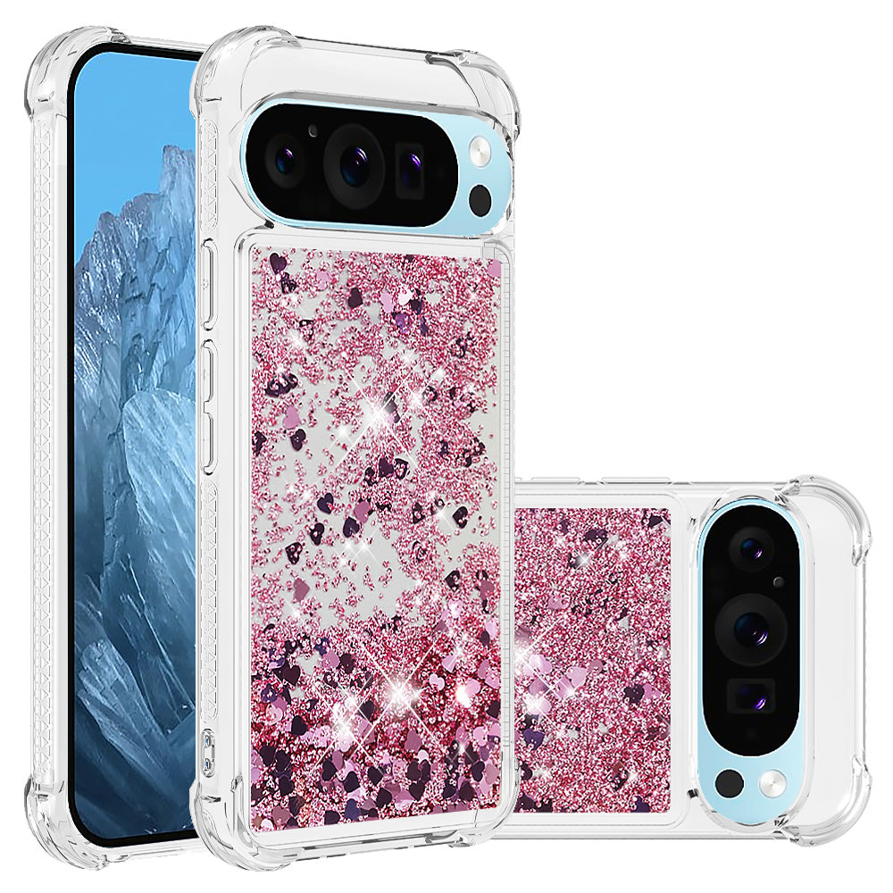 YB Quicksand Series-1 For Google Pixel 9 Case Sequins Liquid Protective TPU Phone Cover