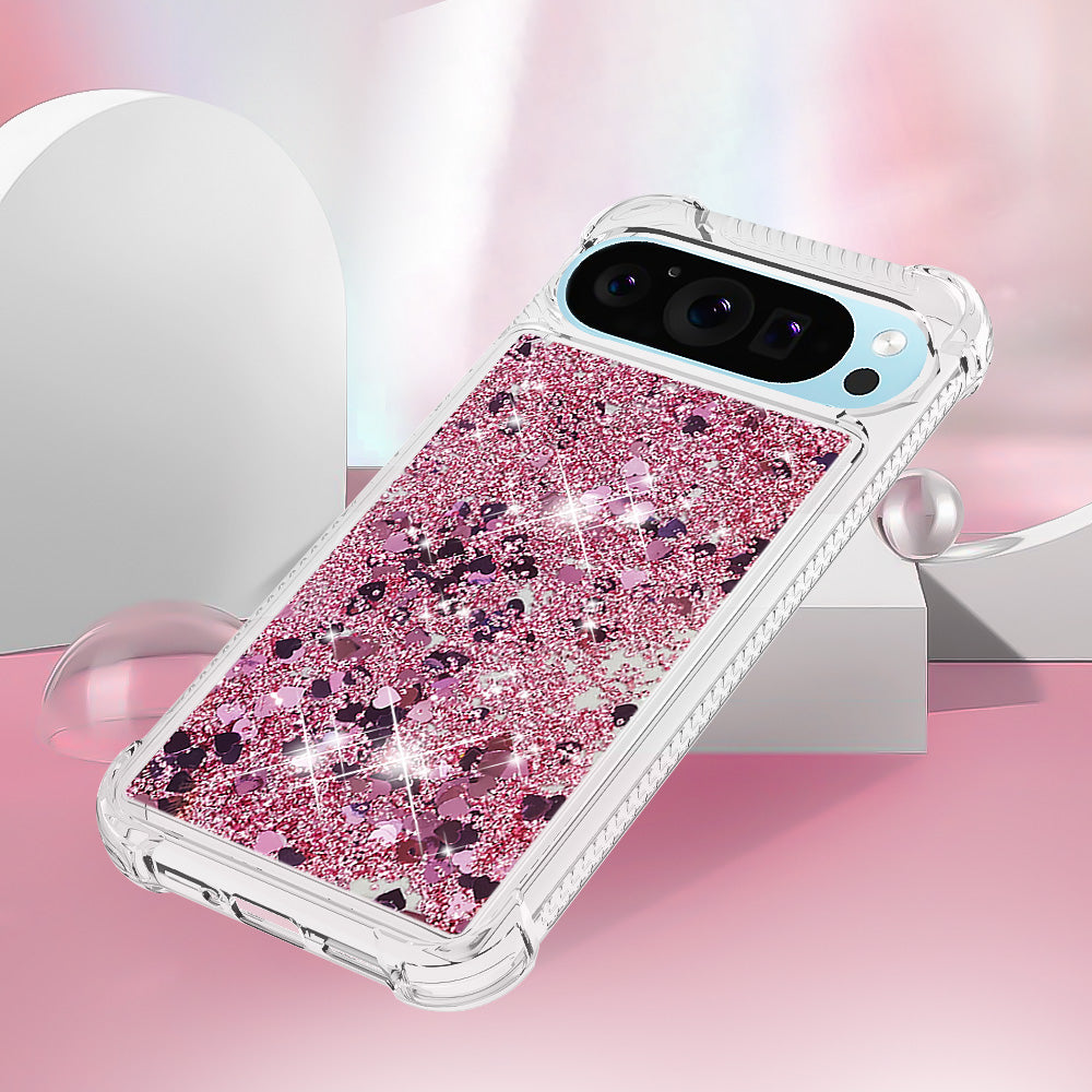 YB Quicksand Series-1 For Google Pixel 9 Case Sequins Liquid Protective TPU Phone Cover