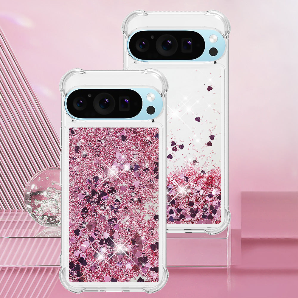 YB Quicksand Series-1 For Google Pixel 9 Case Sequins Liquid Protective TPU Phone Cover