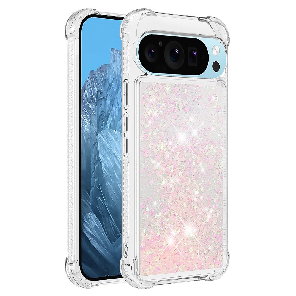 YB Quicksand Series-1 For Google Pixel 9 Case Sequins Liquid Protective TPU Phone Cover