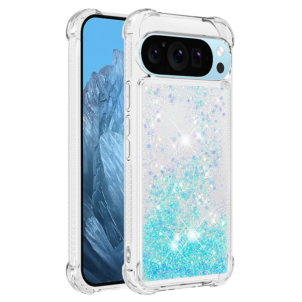 YB Quicksand Series-1 For Google Pixel 9 Case Sequins Liquid Protective TPU Phone Cover