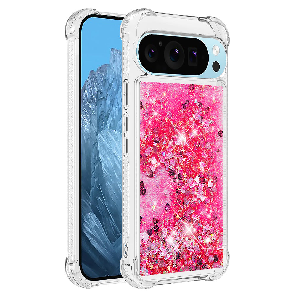 YB Quicksand Series-1 For Google Pixel 9 Case Sequins Liquid Protective TPU Phone Cover