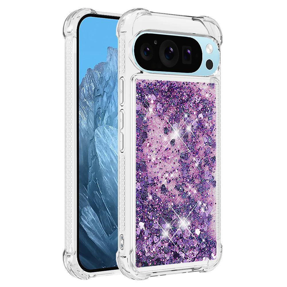 YB Quicksand Series-1 For Google Pixel 9 Case Sequins Liquid Protective TPU Phone Cover