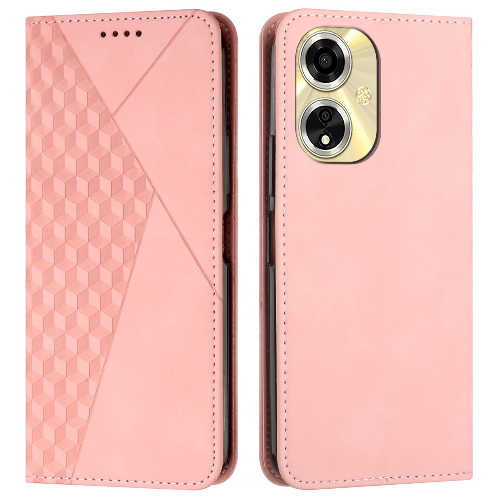 For Oppo A59 5G / A2m 5G Wallet Case Rhombus PU Leather Folio Phone Cover