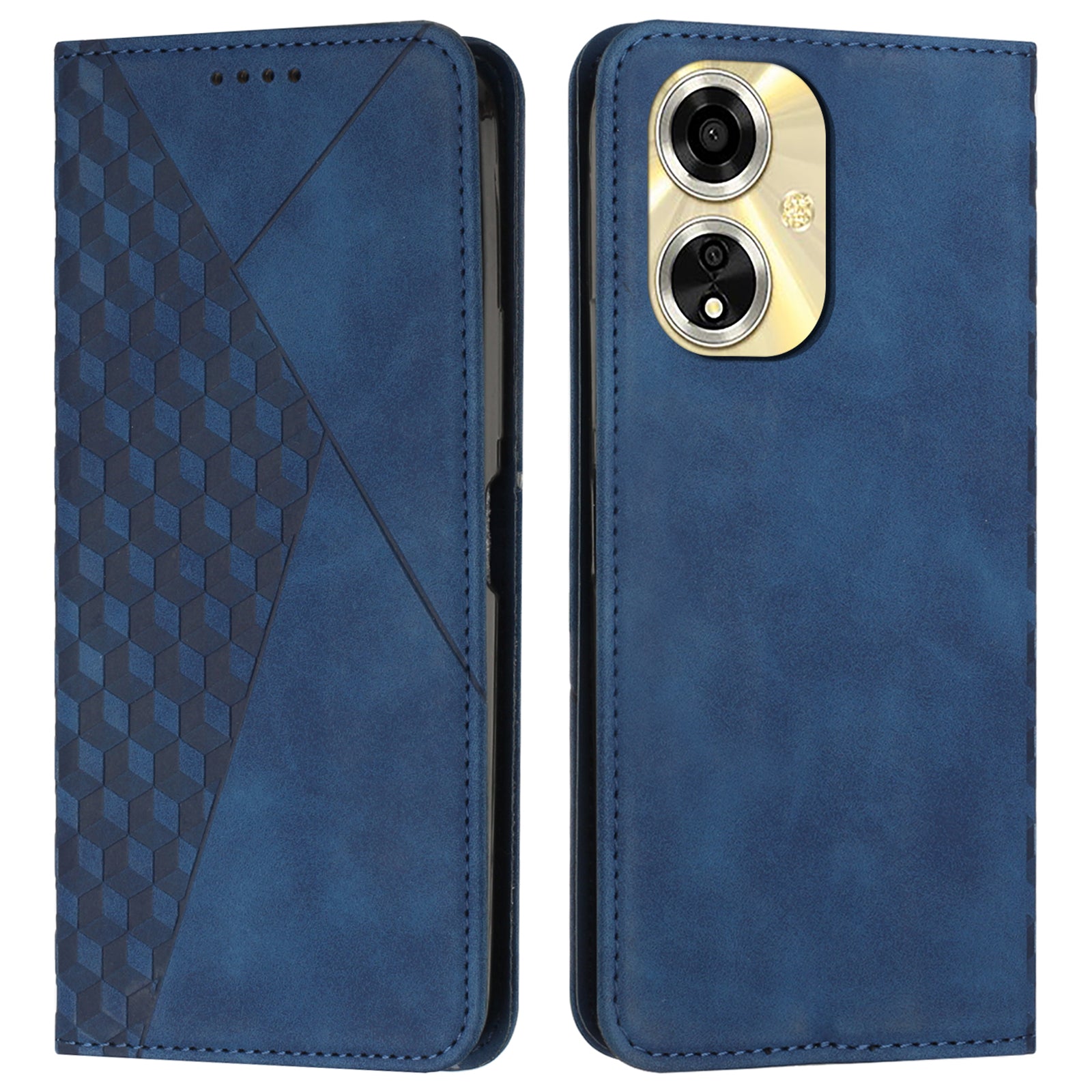 For Oppo A59 5G / A2m 5G Wallet Case Rhombus PU Leather Folio Phone Cover