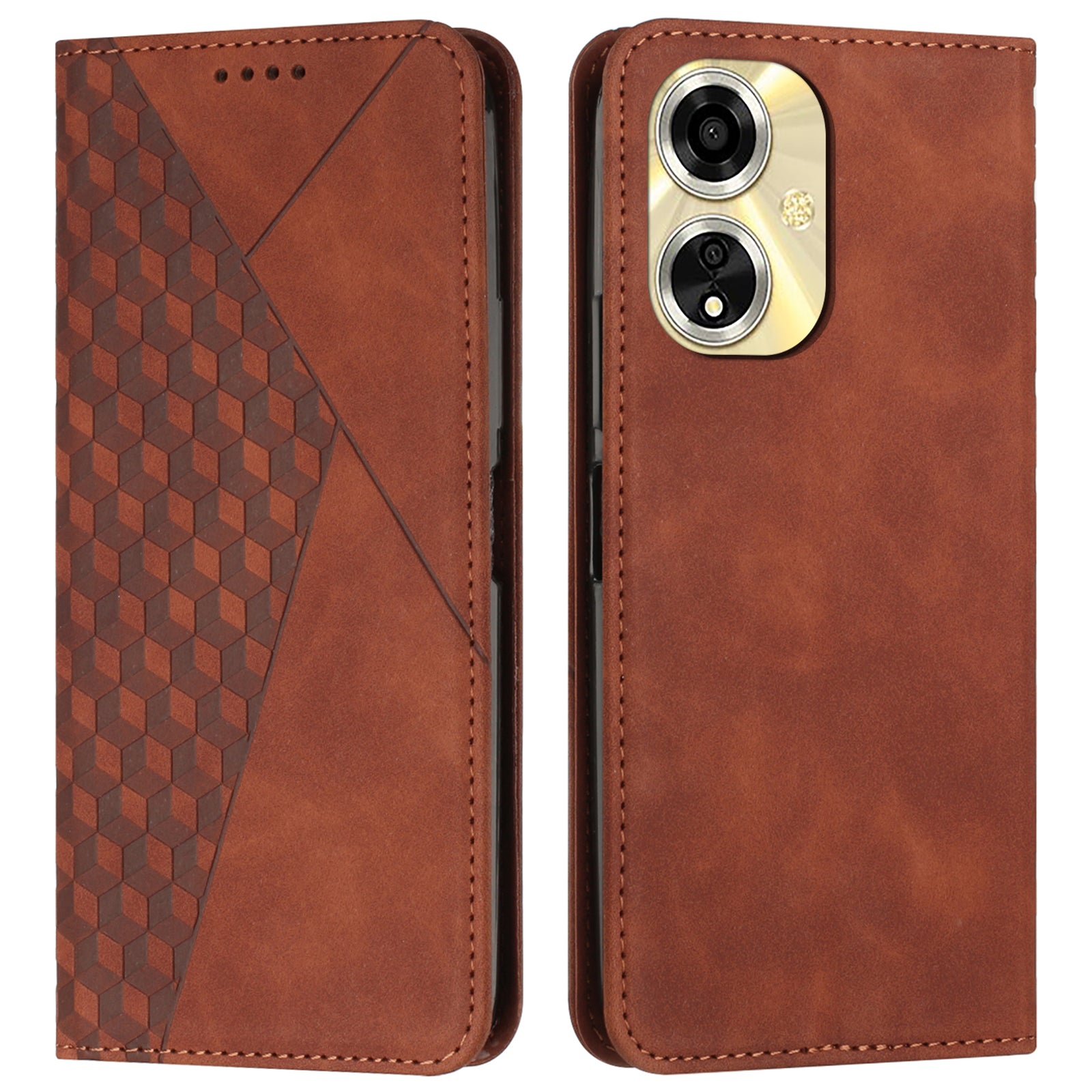 For Oppo A59 5G / A2m 5G Wallet Case Rhombus PU Leather Folio Phone Cover