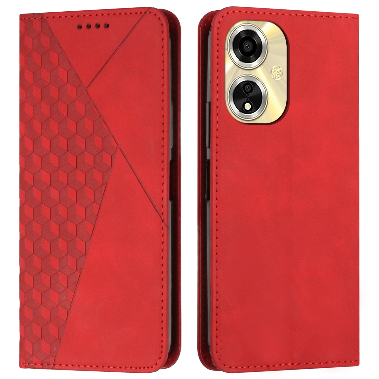 For Oppo A59 5G / A2m 5G Wallet Case Rhombus PU Leather Folio Phone Cover