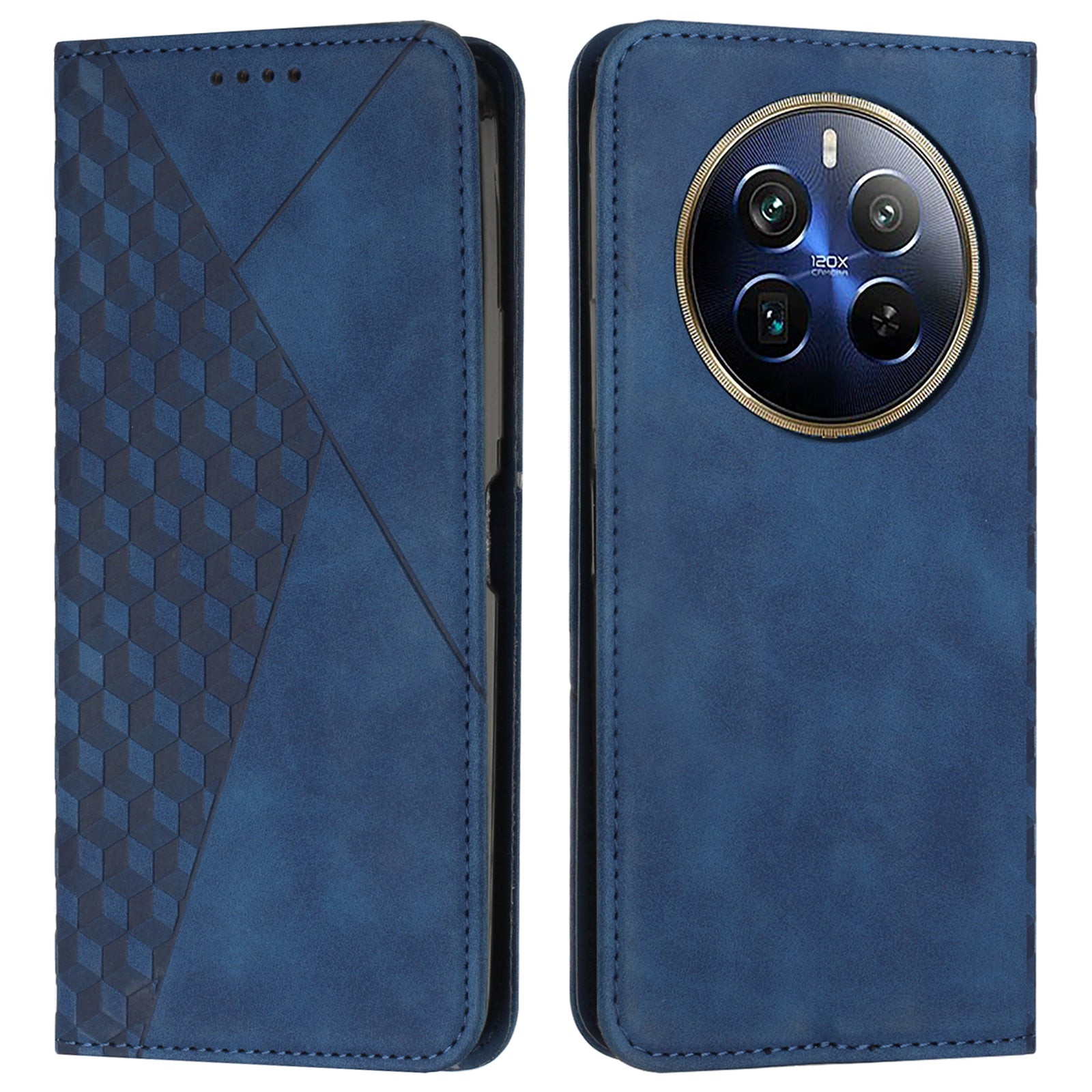 For Realme 12 Pro 5G / 12 Pro+ 5G Case Splicing Rhombus PU Leather Wallet Flip Phone Cover with Stand