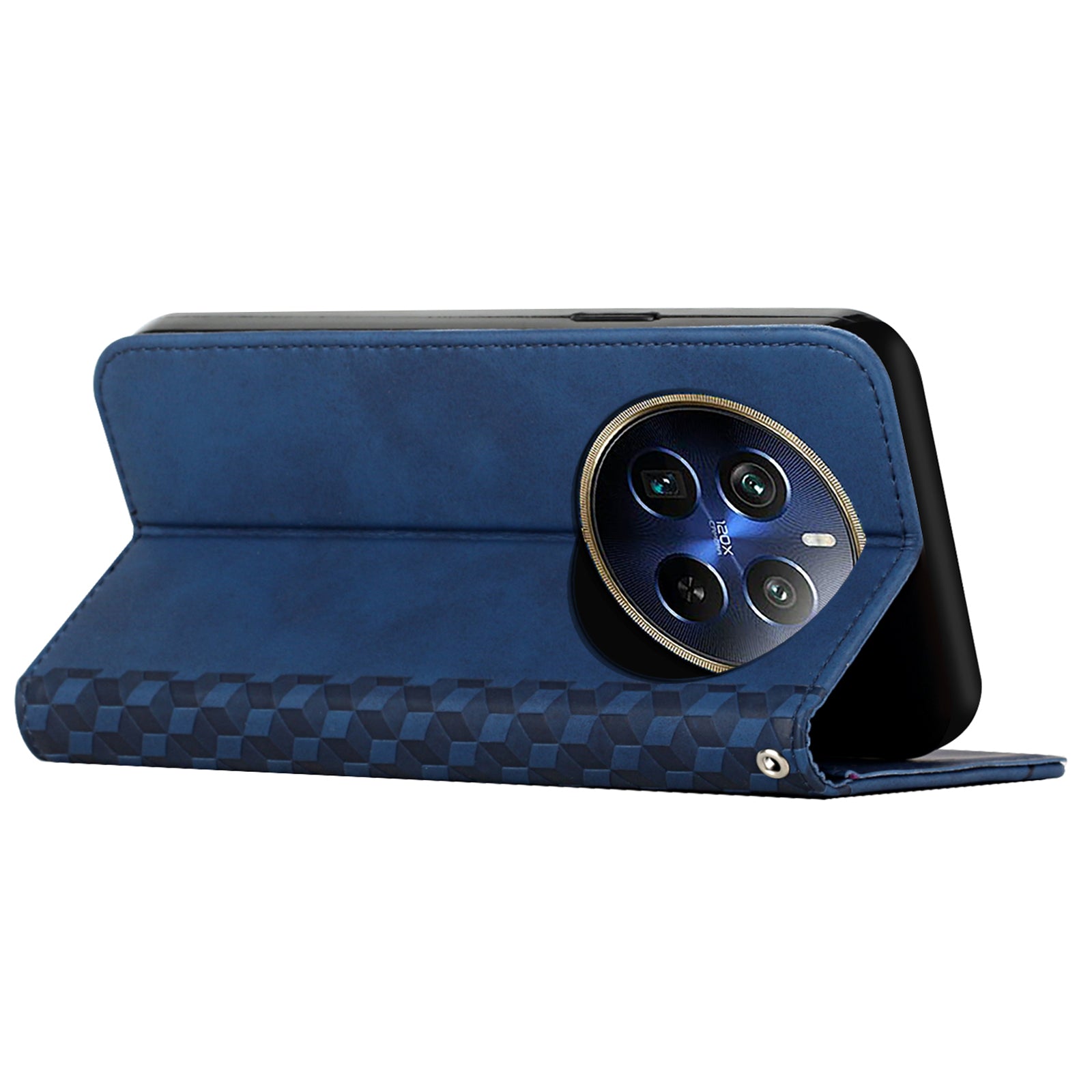 For Realme 12 Pro 5G / 12 Pro+ 5G Case Splicing Rhombus PU Leather Wallet Flip Phone Cover with Stand