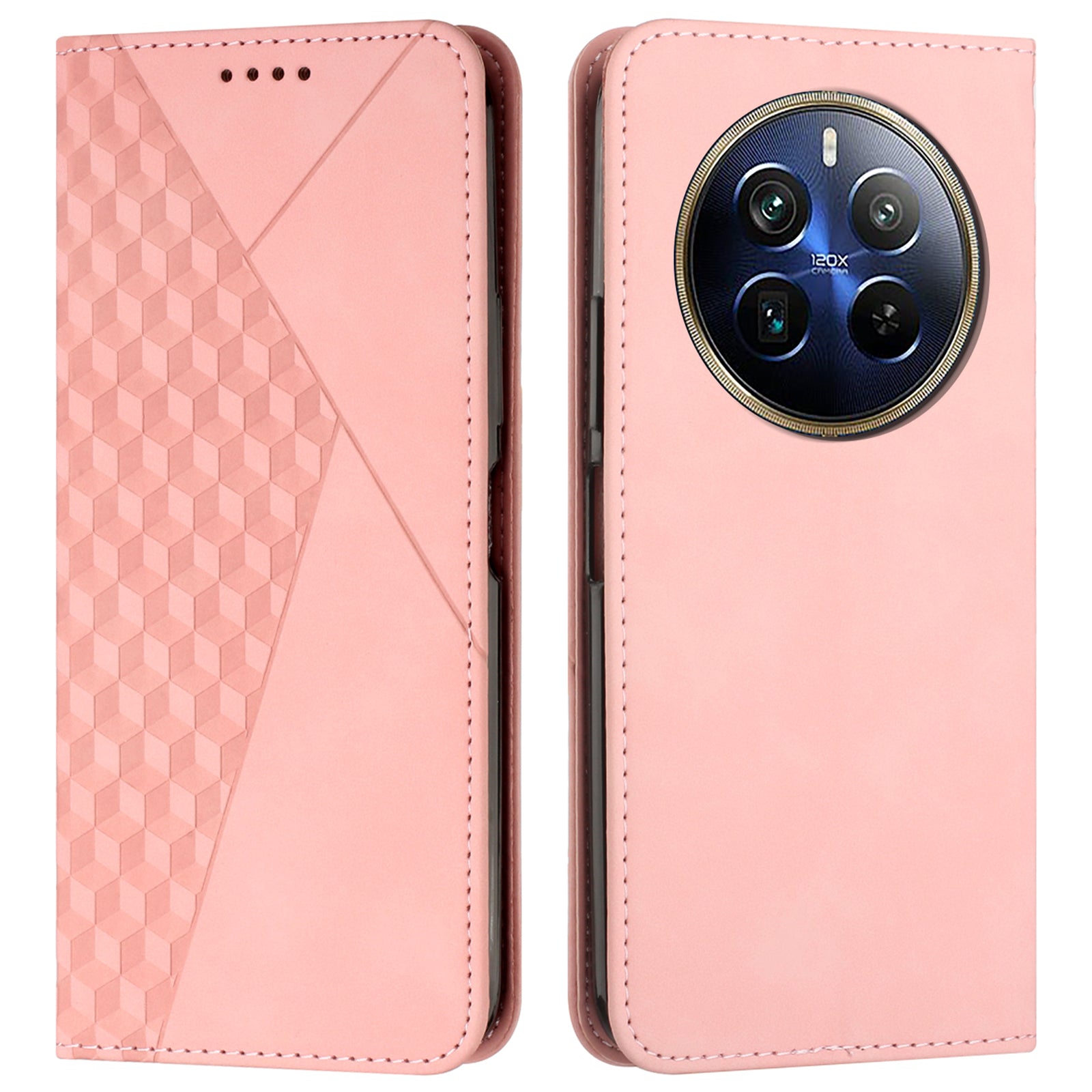 For Realme 12 Pro 5G / 12 Pro+ 5G Case Splicing Rhombus PU Leather Wallet Flip Phone Cover with Stand