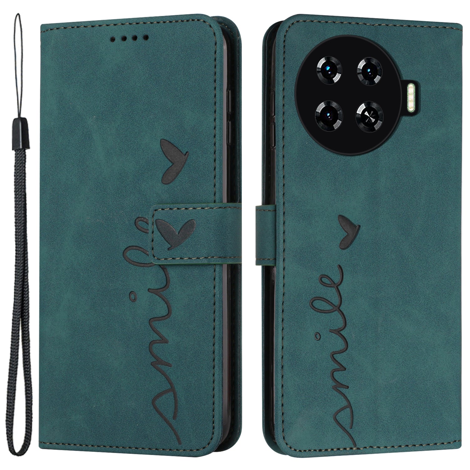 For Transsion Tecno Spark 20 Pro+ Case Skin-touch Leather Love Heart Phone Cover with Magnetic Closure