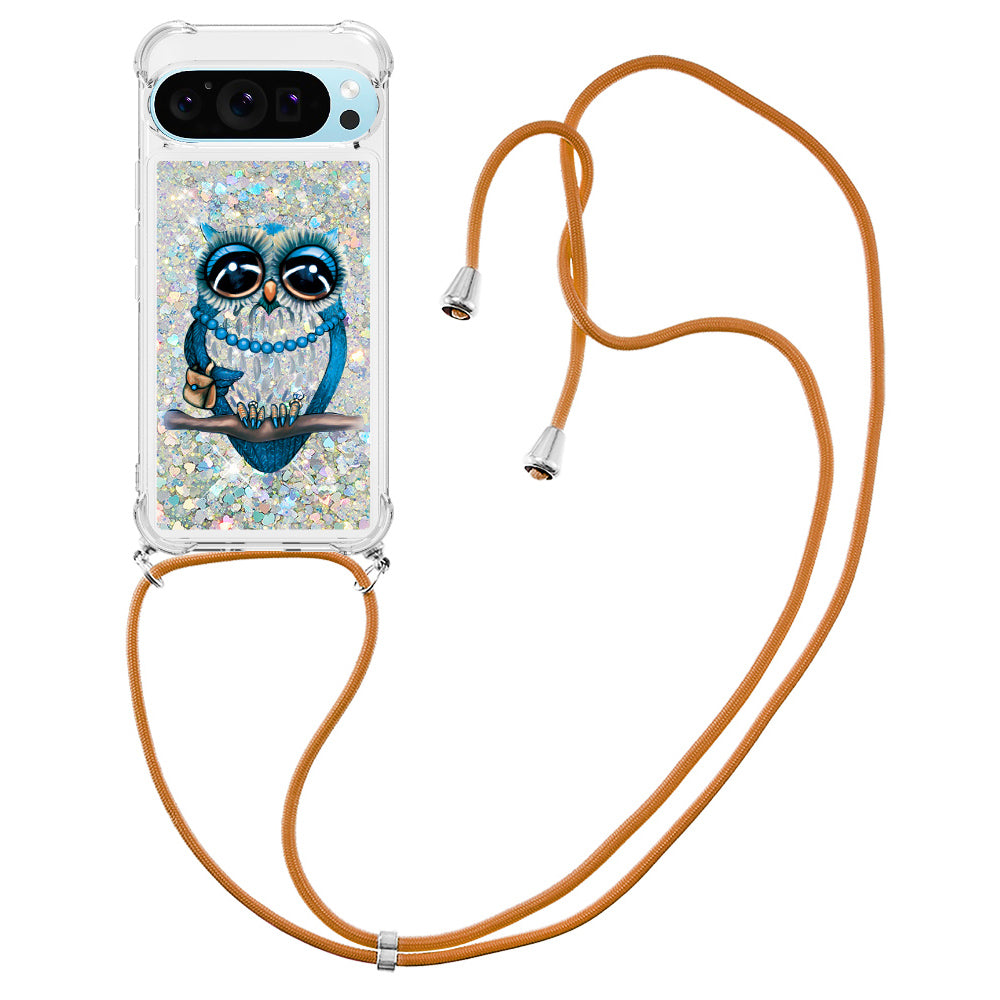 YB Quicksand Series-5 for Google Pixel 9 Case Pattern Printed Liquid Sequins TPU Phone Cover