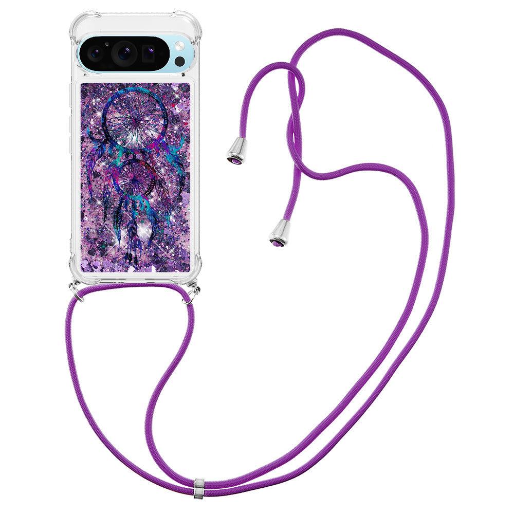 YB Quicksand Series-5 for Google Pixel 9 Case Pattern Printed Liquid Sequins TPU Phone Cover