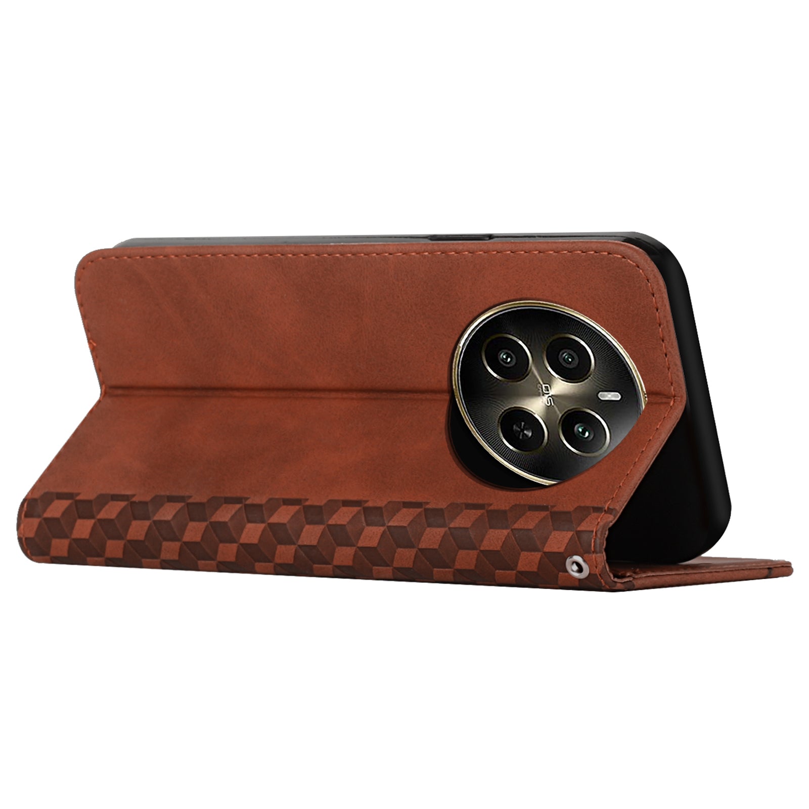 For Realme 12 Pro 5G / 12 Pro+ 5G Phone Case Wallet Splicing Rhombus PU Leather Flip Cover