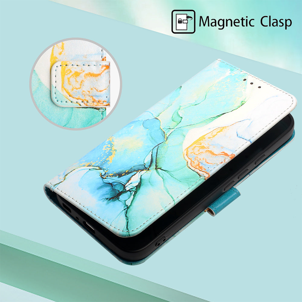 YB Pattern Printing Leather Series-6 For Google Pixel 9 Pro Wallet Phone Case with Shoulder Strap