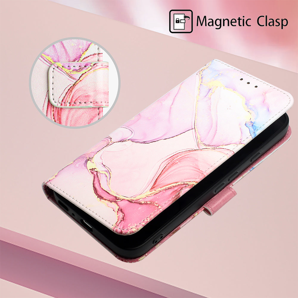 YB Pattern Printing Leather Series-5 For Google Pixel 9 Case Wallet Stand Phone Cover Marble Pattern